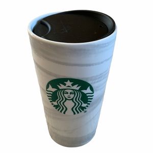 NEW! Starbucks Marble Ceramic Travel Mug 12oz